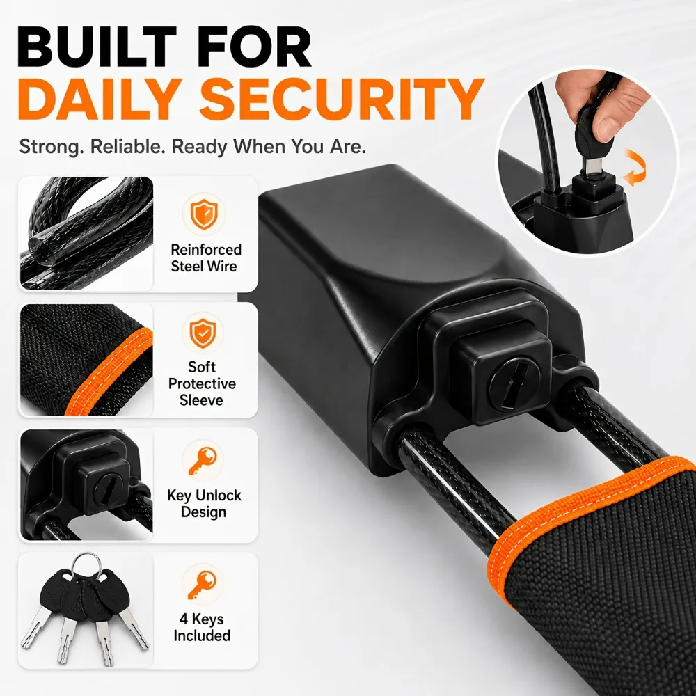 Diebstahlsicheres Lenkradschloss, Auto-Sicherheitsschloss, Tragbares – Bild 5