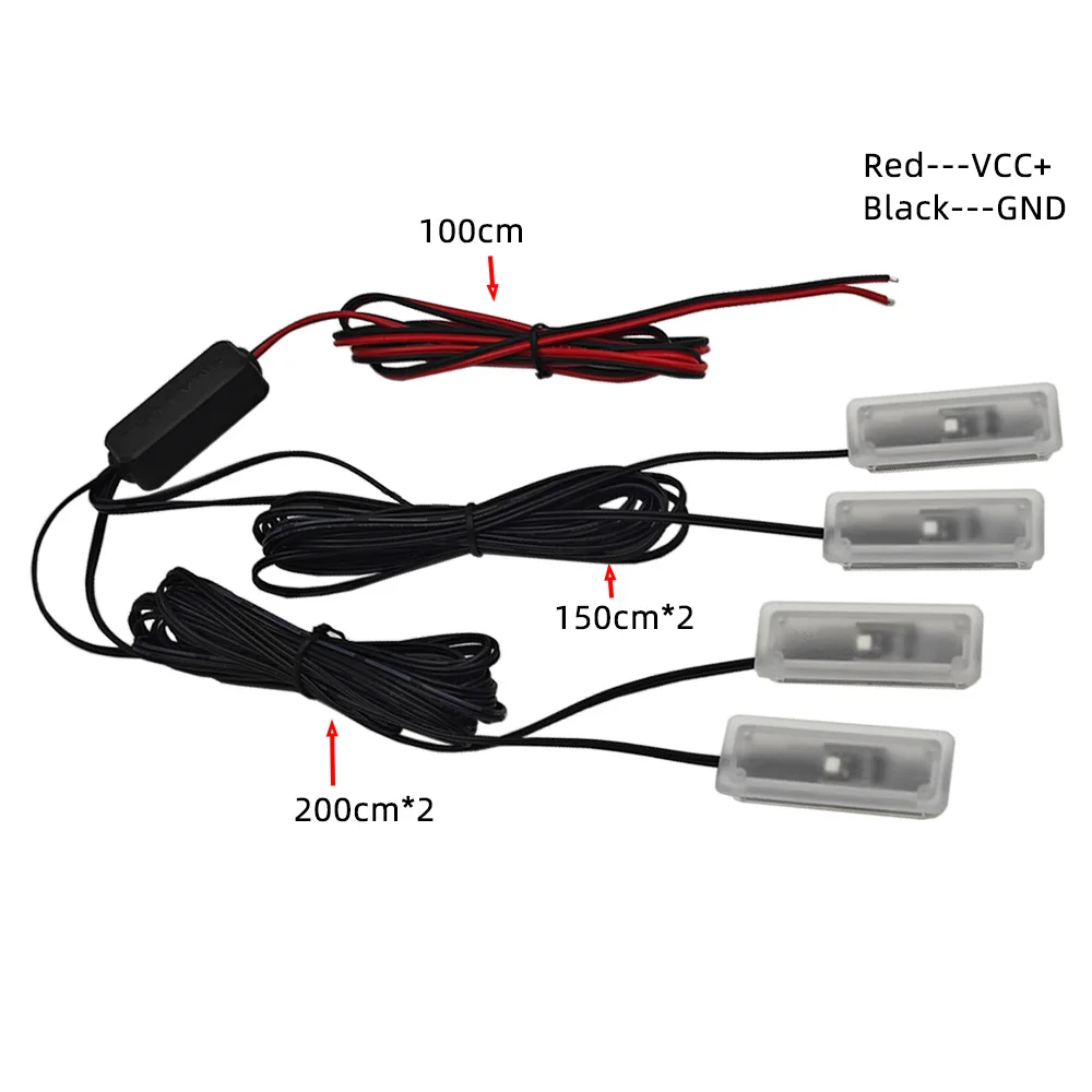 1-4 LED Ambientebeleuchtung, Auto-Innenraumbeleuchtung, Anschluss – Bild 2