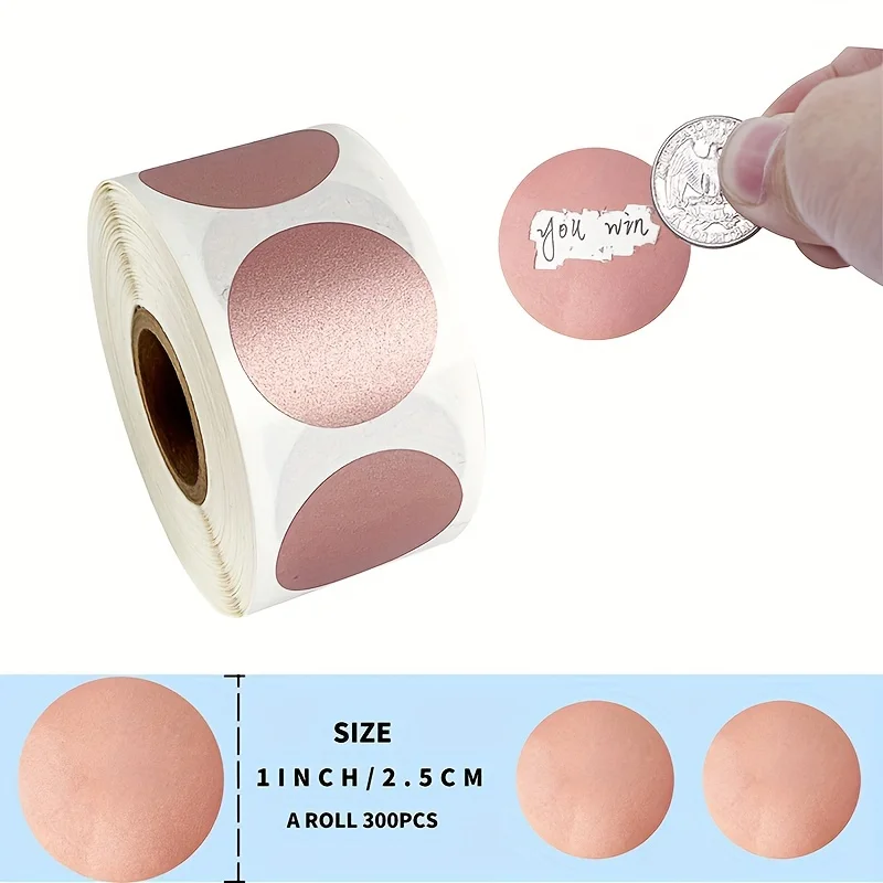 Rolle, wasserdichte Beschichtung, Kratzaufkleber, 2,5 cm (300 Stück) – Bild 5