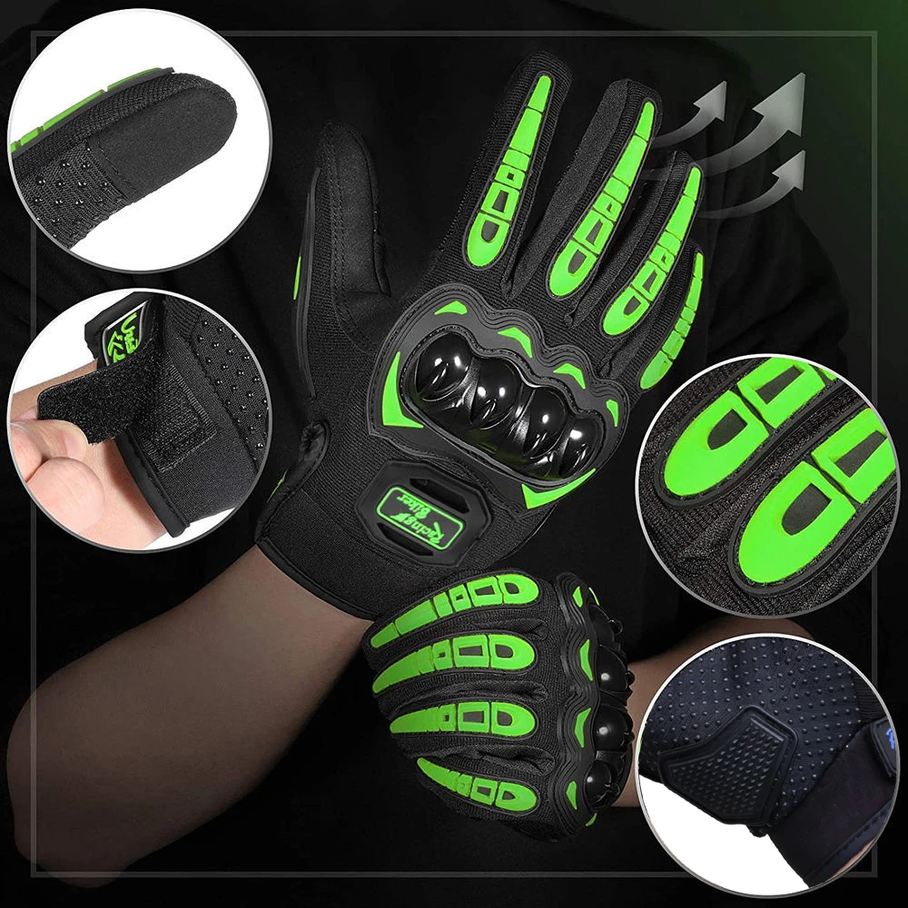 Motorrad schützen Handschuhe Wasserdicht Touchscreen Vollfinger Leder – Bild 2