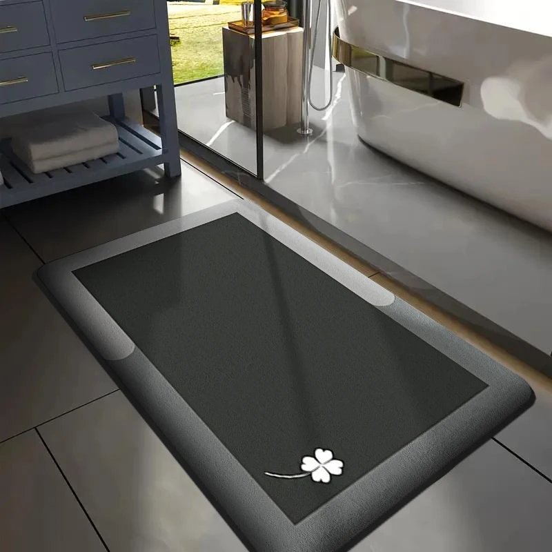 Flanell verdickte saugfähige Badezimmer-Bodenmatte, bedruckte Toilette, rutschfeste Fußmatte, Schlafzimmer