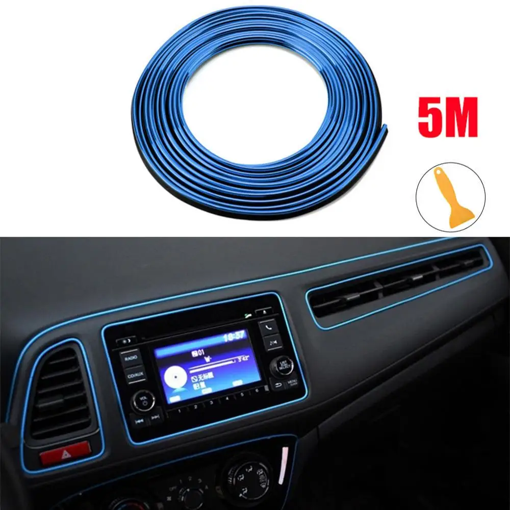 Auto Innen Dekoration Linie Trim Tür Mittelkonsole Lücke Instrument Panel Dekorative Linie Chrom Glitter