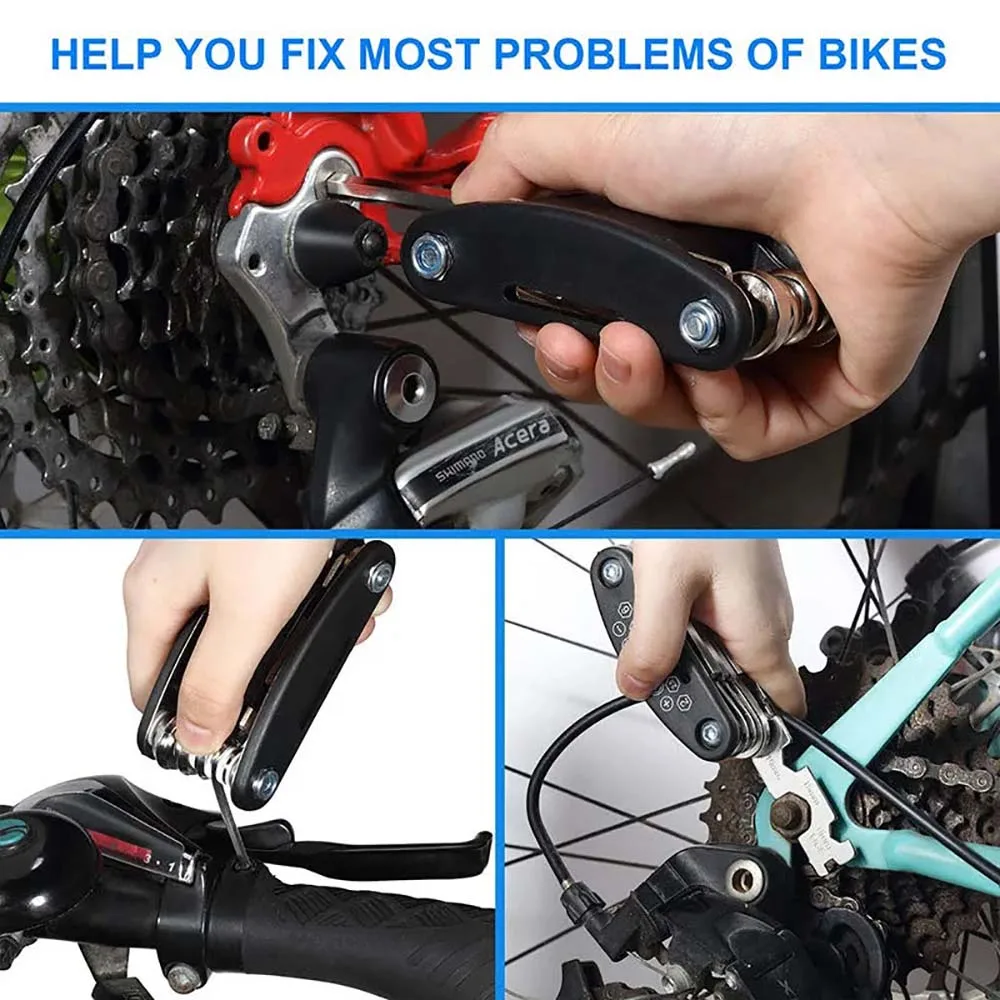 16-in-1 tragbares Fahrrad-Reparatur-Werkzeug-Set, Sechskantschlüssel – Bild 6