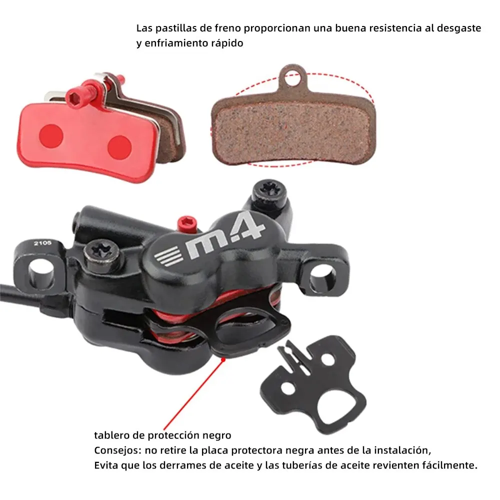 MEROCA 4-Kolben MTB hydraulischer Bremssatz mit Silikon-Schutzhülle – Bild 3