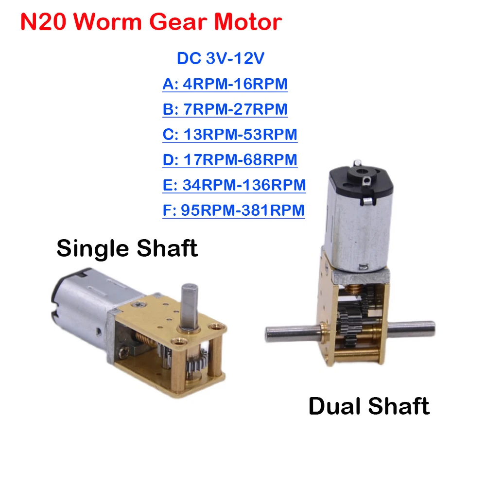 N20 Alle Metall Getriebe Motor DC 3V-12V 4RPM-381RPM Langsam – Bild 5