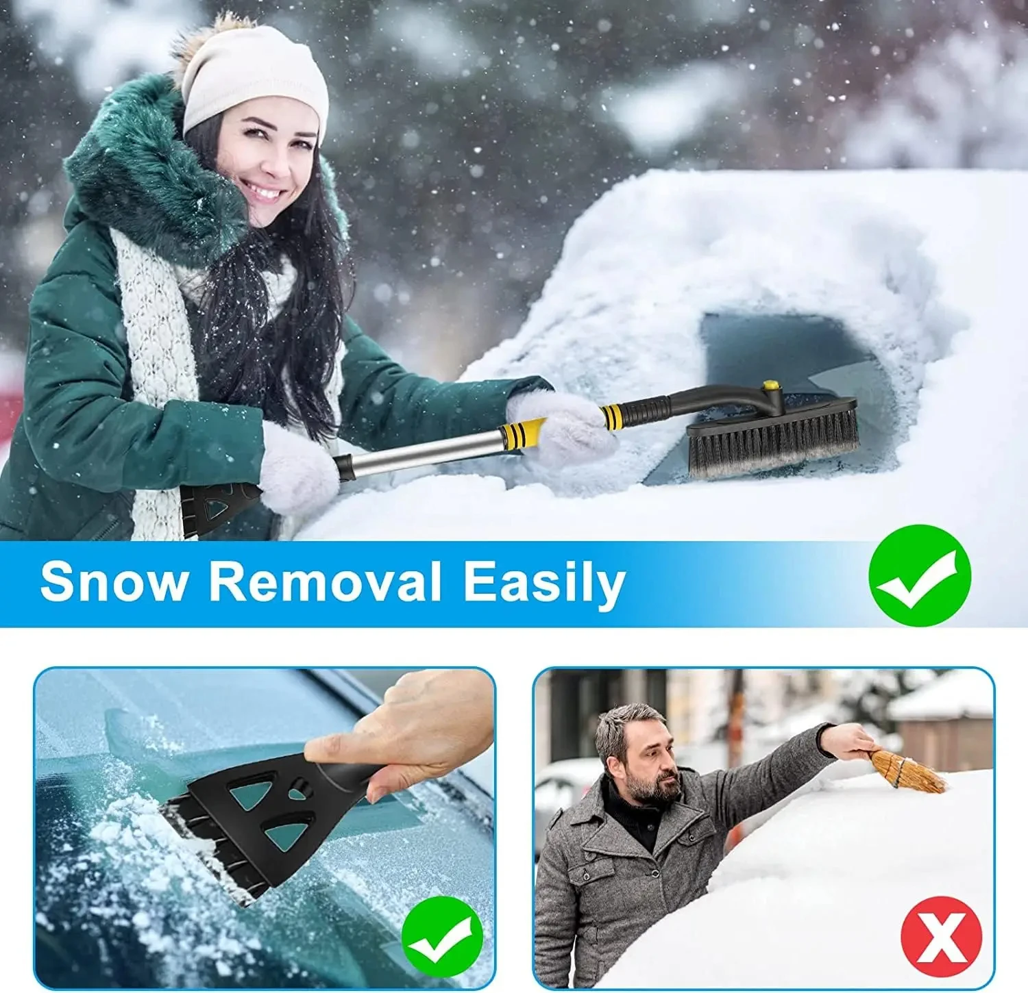 3-in-1 Einstellbare Eis Schaber Pinsel Auto Windschutzscheibe Schnee – Bild 5