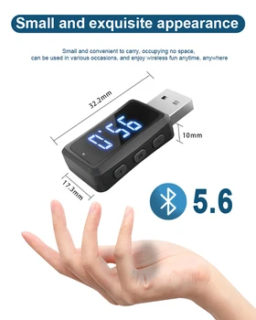 Auto Bluetooth 5,6 FM Sender Empfänger Freisprechen Anruf Mini USB Wireless Adapter Auto Audio mit LED Display