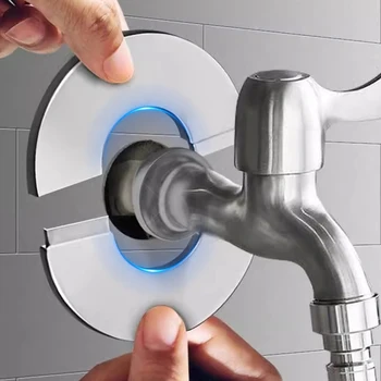 Edelstahl Wasserhahn dekorative Abdeckung selbstklebende Wasserhahn Dusche Wasserrohr Chrom-Finish
