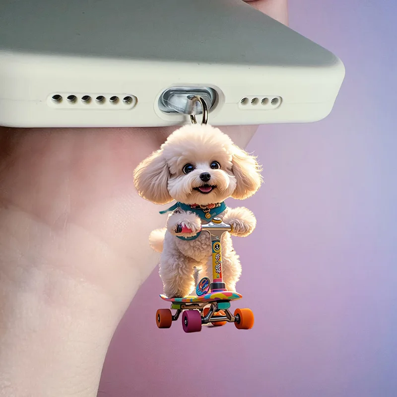 Mode Mini Cartoon Katze Hund Telefon Staub Stecker Anhänger Geeignet – Bild 4