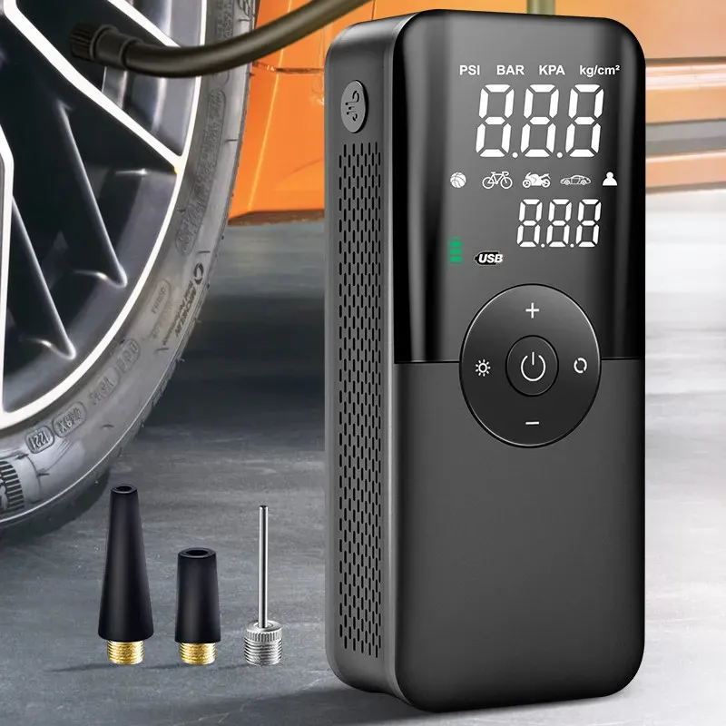 Wiederauf ladbare Luftpumpe Reifen füller tragbarer Kompressor digitaler schnur loser Autoreifen-Inflator