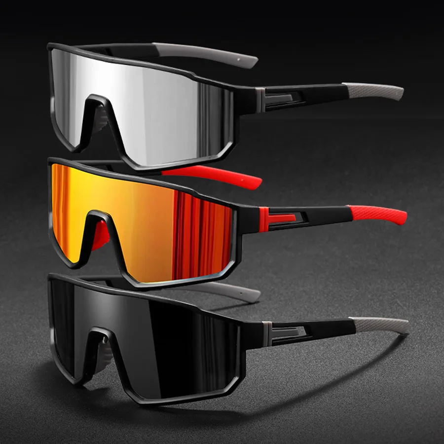 Übergroße Herren-Fahrradbrille für Herren, winddicht, bunte Beschichtung, Sonnenbrille, Outdoor-Sport