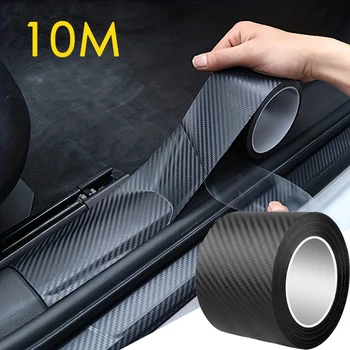 1-10 m Nano Carbon Faser Auto 3D Klebeband Aufkleber Wrap Tür Spiegel Paste Schutz Streifen DIY Schutz film