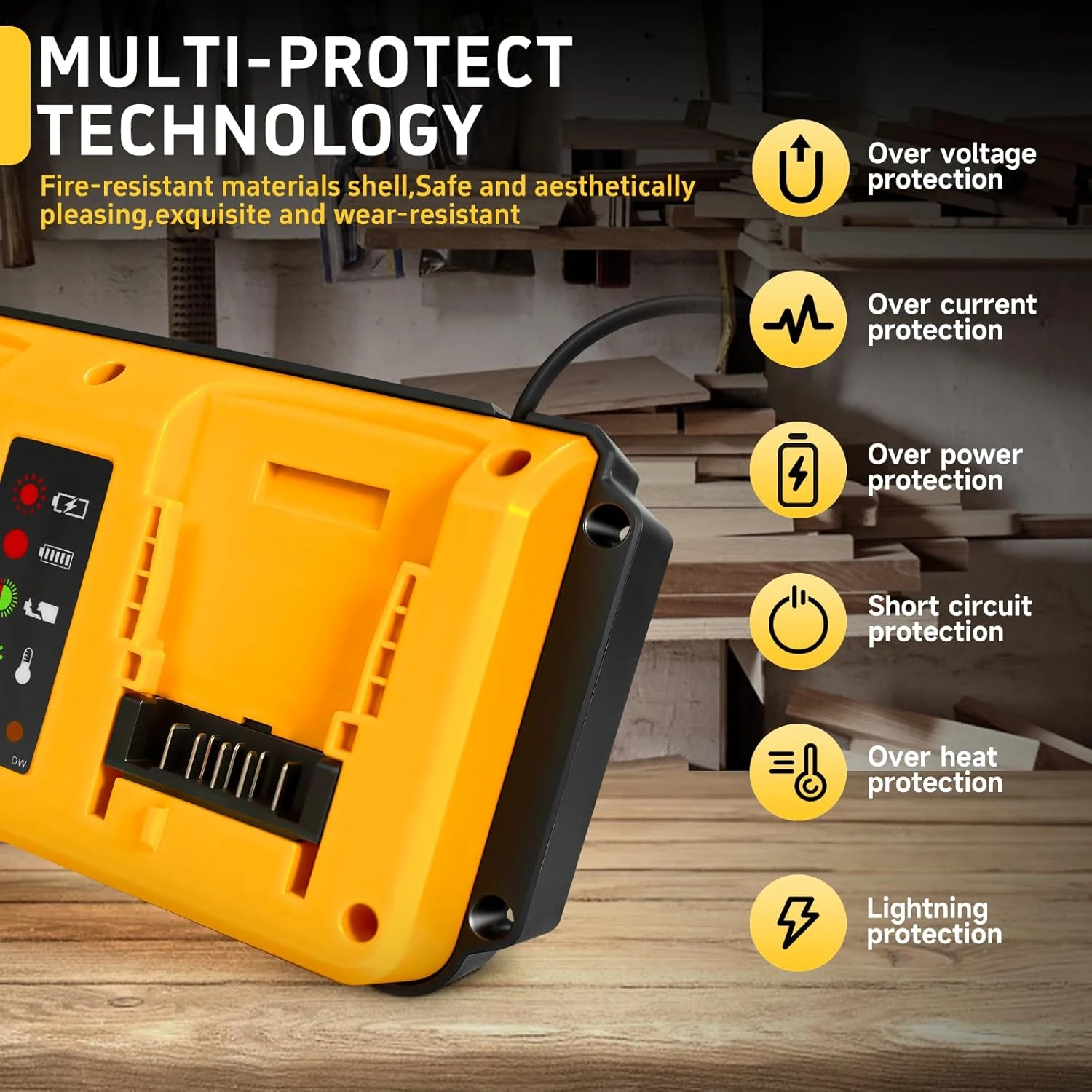 90 W schnelles Dual-Akku-Ladegerät, Ersatz für Dewalt 18 V 20 V – Bild 3