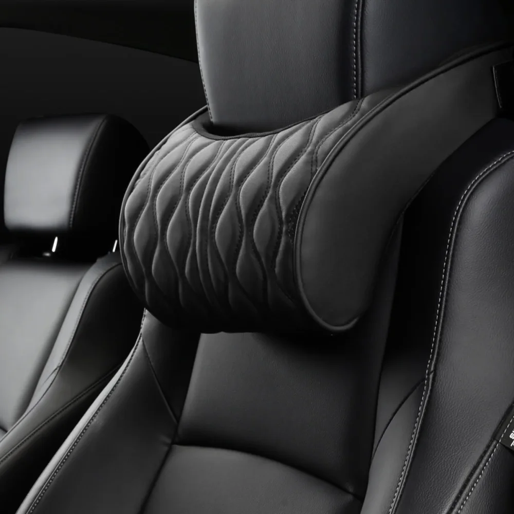 HEIßER Auto Hals Kissen PU Leder Lenden Taille Unterstützung Für Sitz – Bild 3