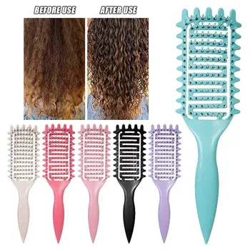 3-in-1-Locken definieren Styling-Bürste, aushöhlen, entwirrende Haarbürste, verwirrter Haarkamm, formende
