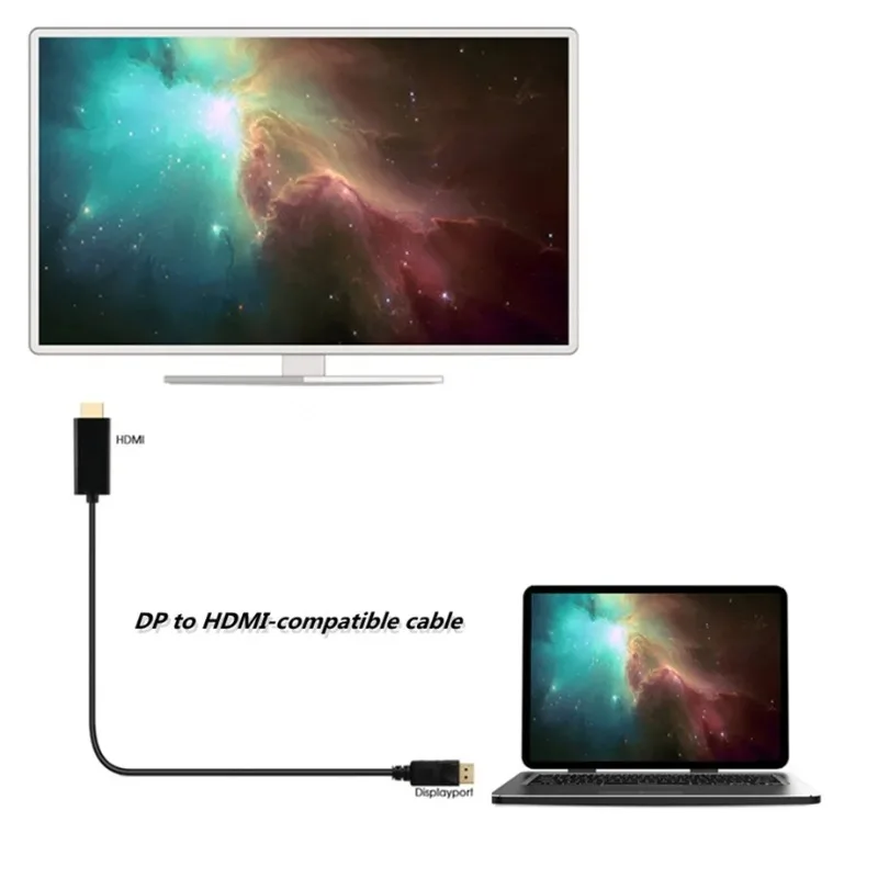 Dp Zu HDMI-kompatibel Kabel 1,8 m 1080 HD Adapter Kabel Computer – Bild 4