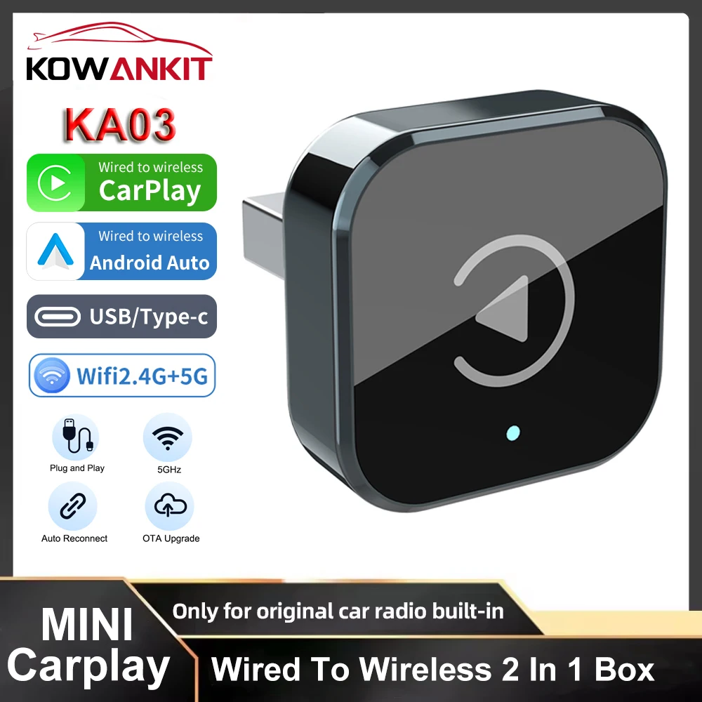 (2026 Verbessert) Kabelloser CarPlay-Adapter für Apple iPhone & Android Kleine Größe Plug-and-Play Schnelle