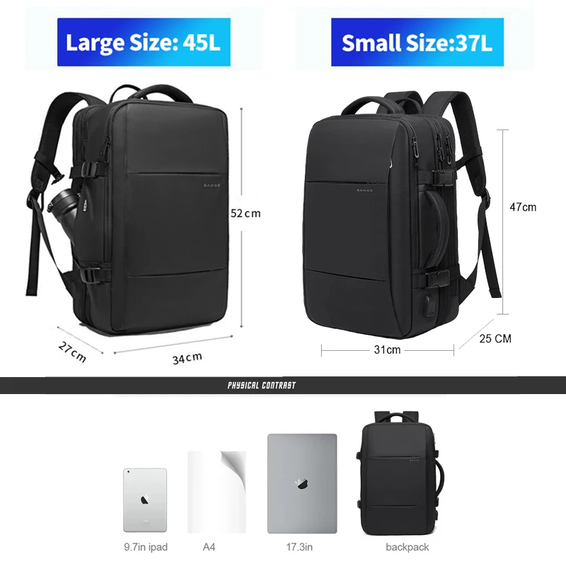 BANGE Erweiterbarer Herrenrucksack, wasserdicht – Bild 3