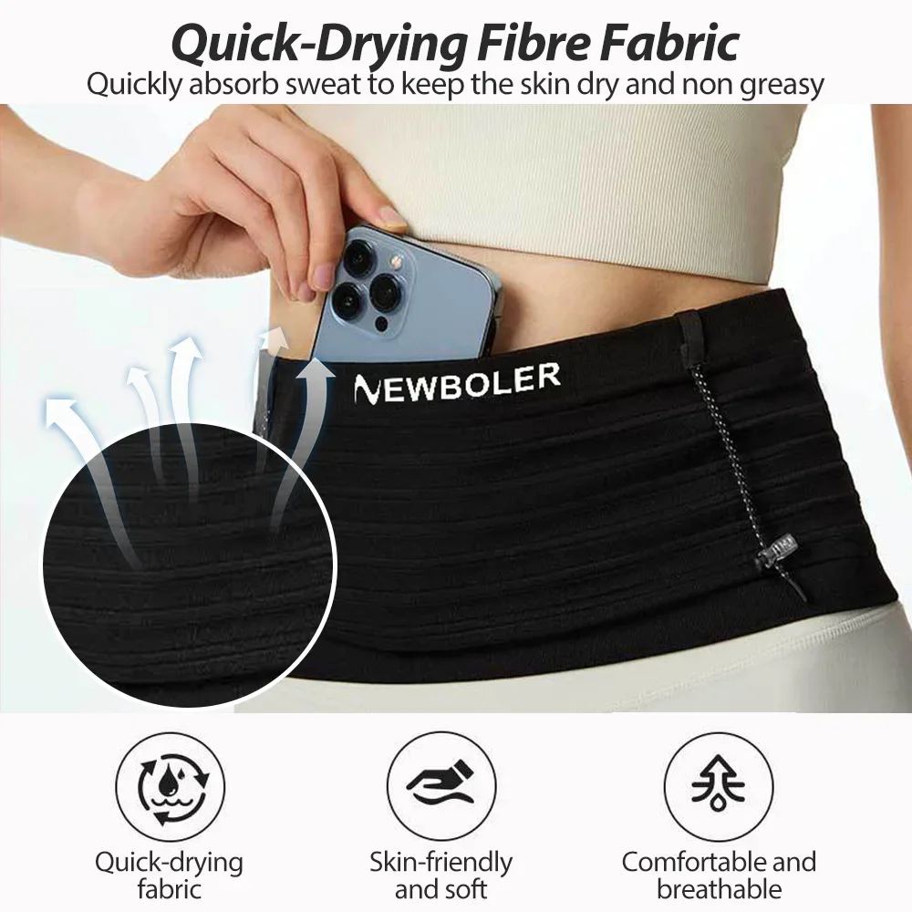 NEWBOLER Elastische Sport-Hüfttasche für Laufen, Rennen – Bild 4
