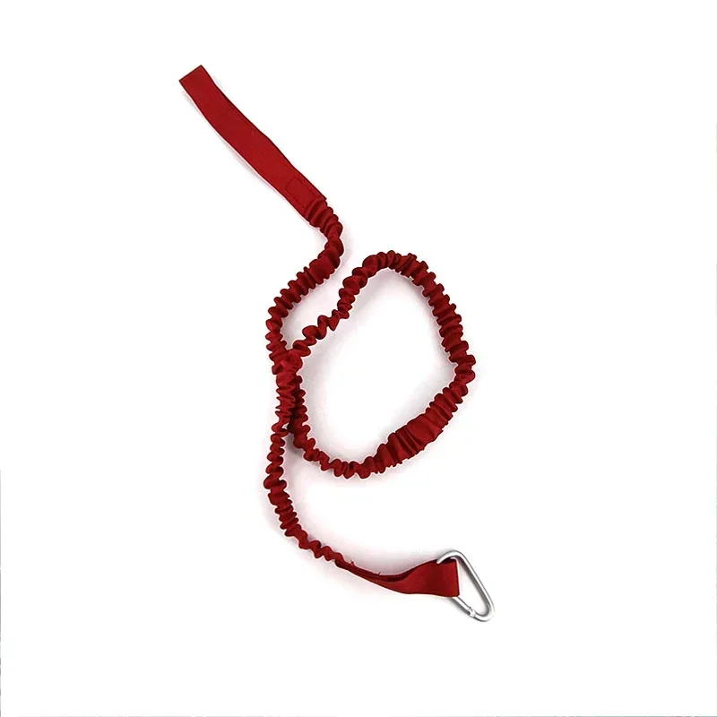 DIZETION 1PC elastische Kajak-Paddel-Leine verstellbar mit Sicherheitshakenstange, gewickeltes Lanyard
