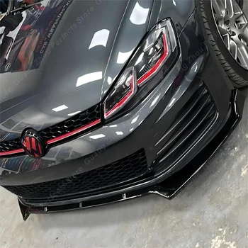 Maxton Style glänzend schwarze Frontstoßstangen-Splitterlippe für VW Golf 7 7,5 GTI GTD R R-Line 2013-2020