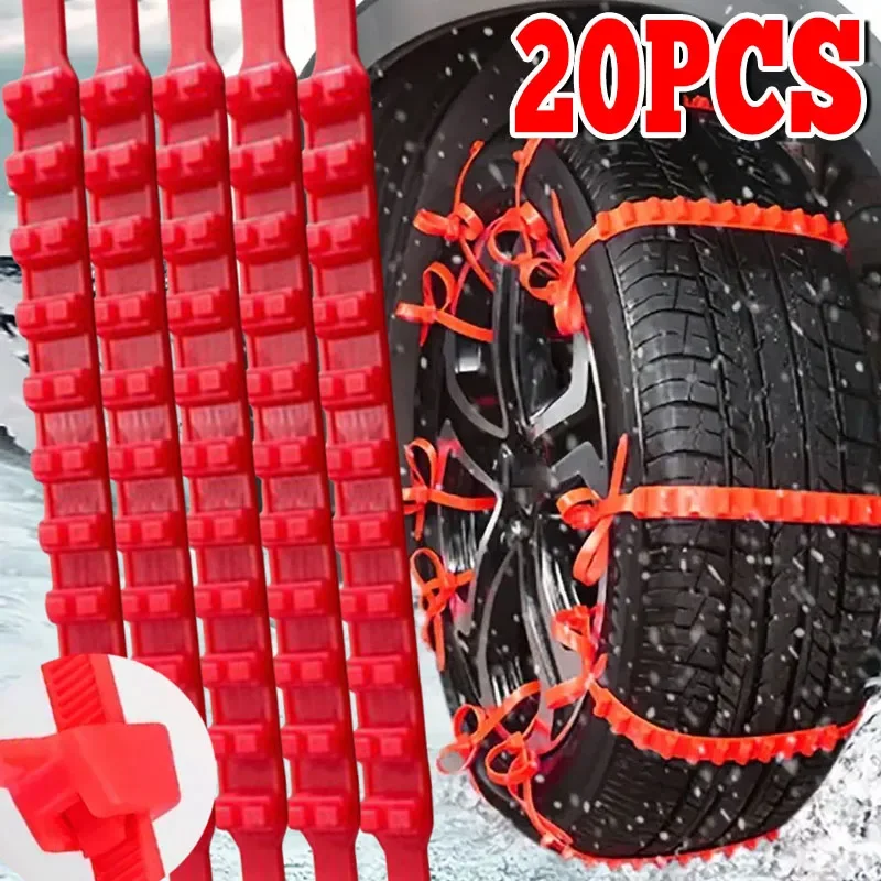 10/20cs Outdoor-Reifenketten für Autos, Winter-Schneeketten, rutschfeste Reifenkabelbinder, Auto-Schneereifen