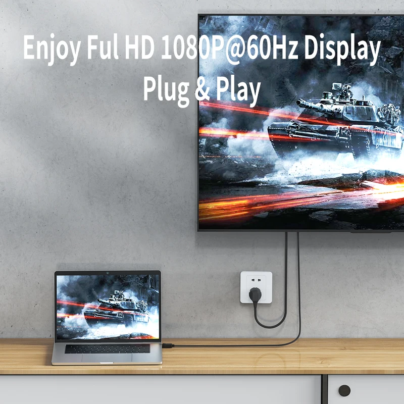 HD 1080P HDMI-Kompatibel zu VGA Kabel Konverter Adapter Für Computer – Bild 3