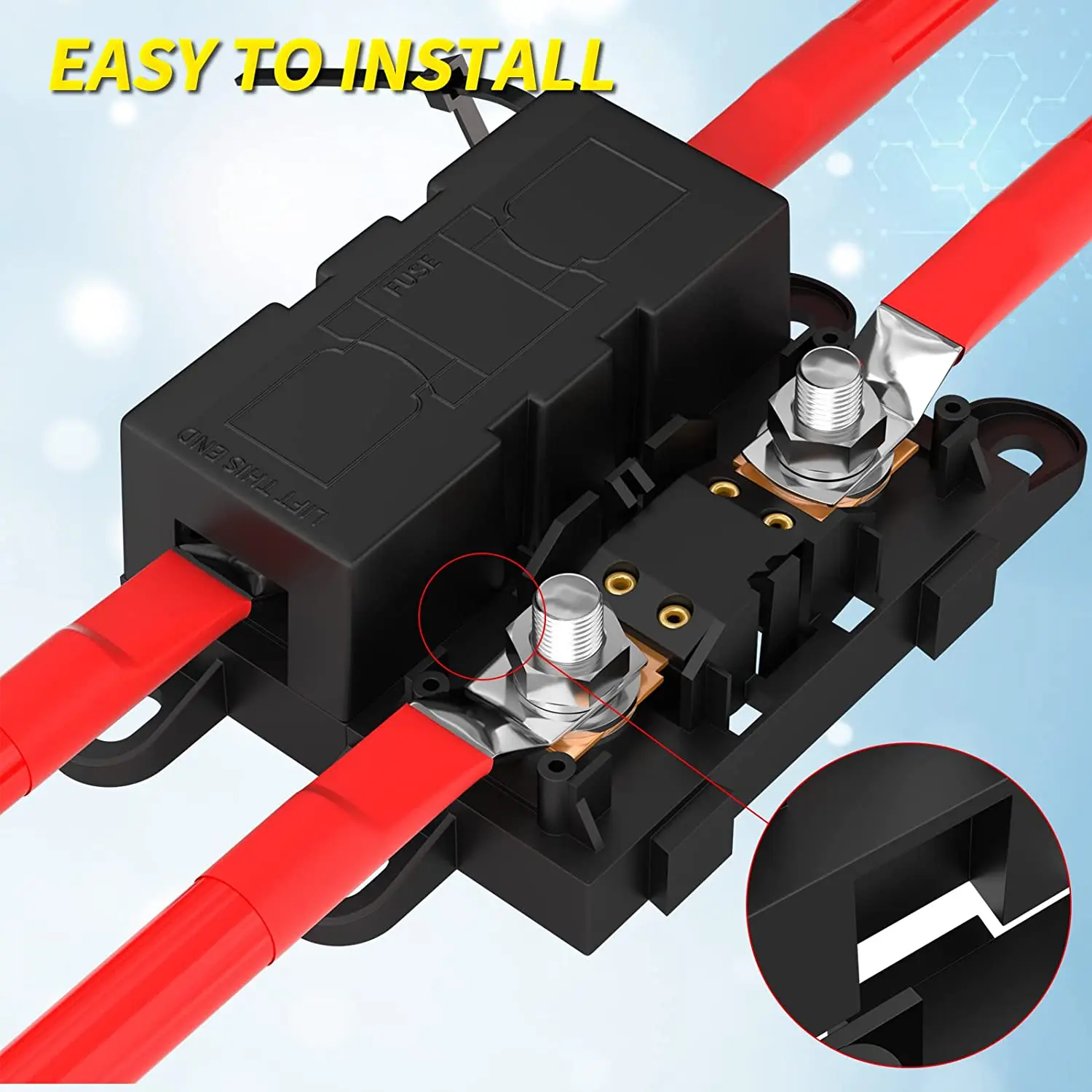 DaierTek MEGA Sicherungsblock ANL Bolt-on Blade Sicherungshalter – Bild 4