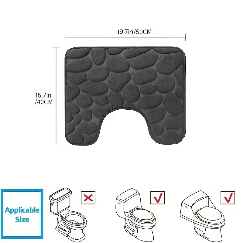 Waschraum-WC-Fußmatte, U-förmige Bodenmatte, wasserdichte Unterlage – Bild 6