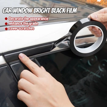 Auto Aufkleber Helle Schwarz Auto Fenster Kantenschutz Trim Auto Körper/Tür Anti-scratch Schutz Streifen Chrom