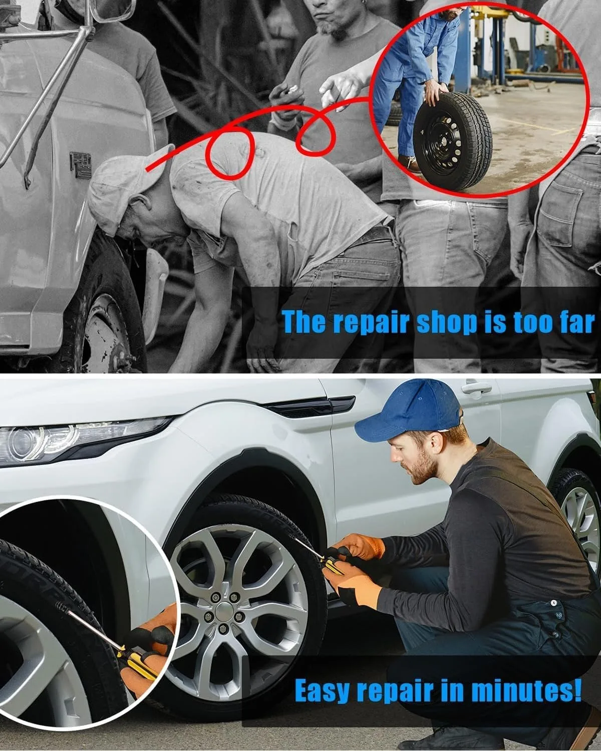 Pannenreparaturset für Autovakuum-Reifenreparaturschrauben, schnelle – Bild 6