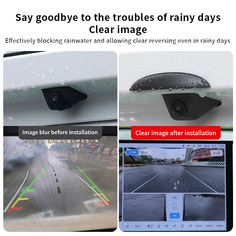 Auto Rückfahr Hinten Kamera Regen Abdeckung ABS Regen-Proof Auto – Bild 3