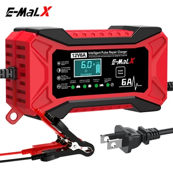 12V 6A Auto Batterie Ladegerät Puls Reparatur LiFePO4 14,6V Smart Schnelle Ladung AGM Deep Cycle GEL