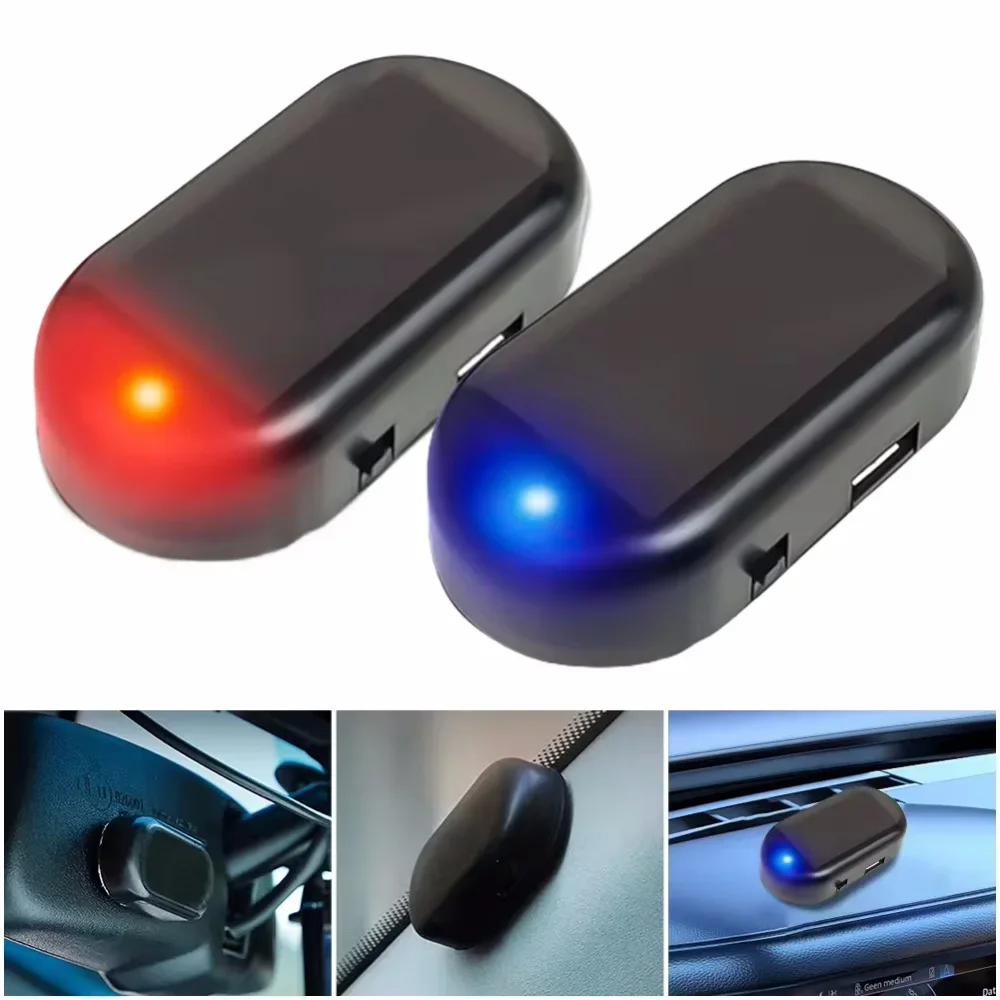 Auto Gefälschte Sicherheit Licht Solar Powered Simulierte Dummy Alarm Drahtlose Warnung Anti-Diebstahl