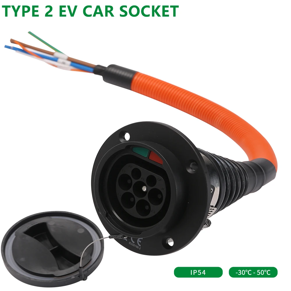 Typ 2 Männlichen Buchse mit Kabel für Elektrische Fahrzeug Auto seite – Bild 2