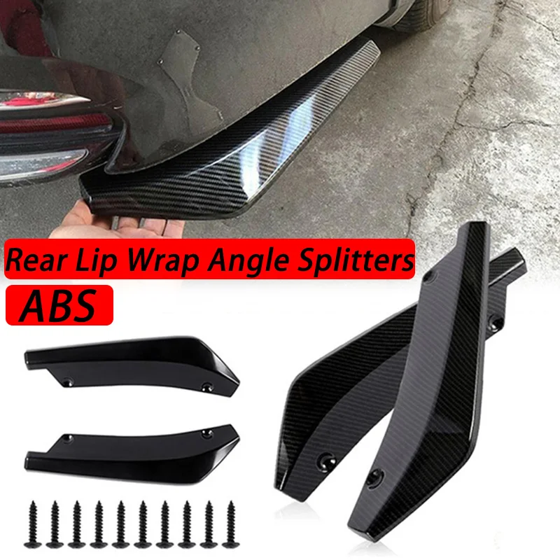 Universal Auto Hinten Lip Diffusor Splitter Spoiler Scratch Protector Schwarz Carbon Fiber Hinten (2 Stück)