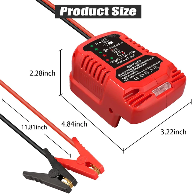 Milwaukee 18V Lithium-Batterie Starthilfekabel Auto-Zündgerät – Bild 6