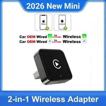 2026 NEU Drahtlose Carplay und Android Auto 2-in-1 Smart Mini Box WIFI BT Auto-Verbindung für Toyota Volvo