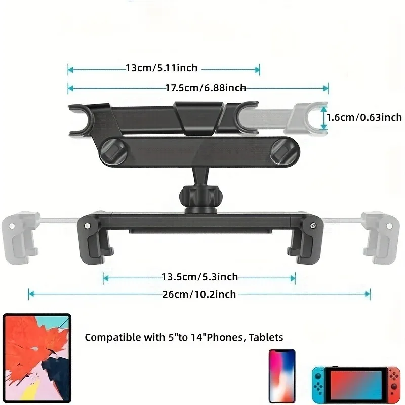 Auto-Tablet-Halterung, Kopfstützenhalterung, verstellbare – Bild 6