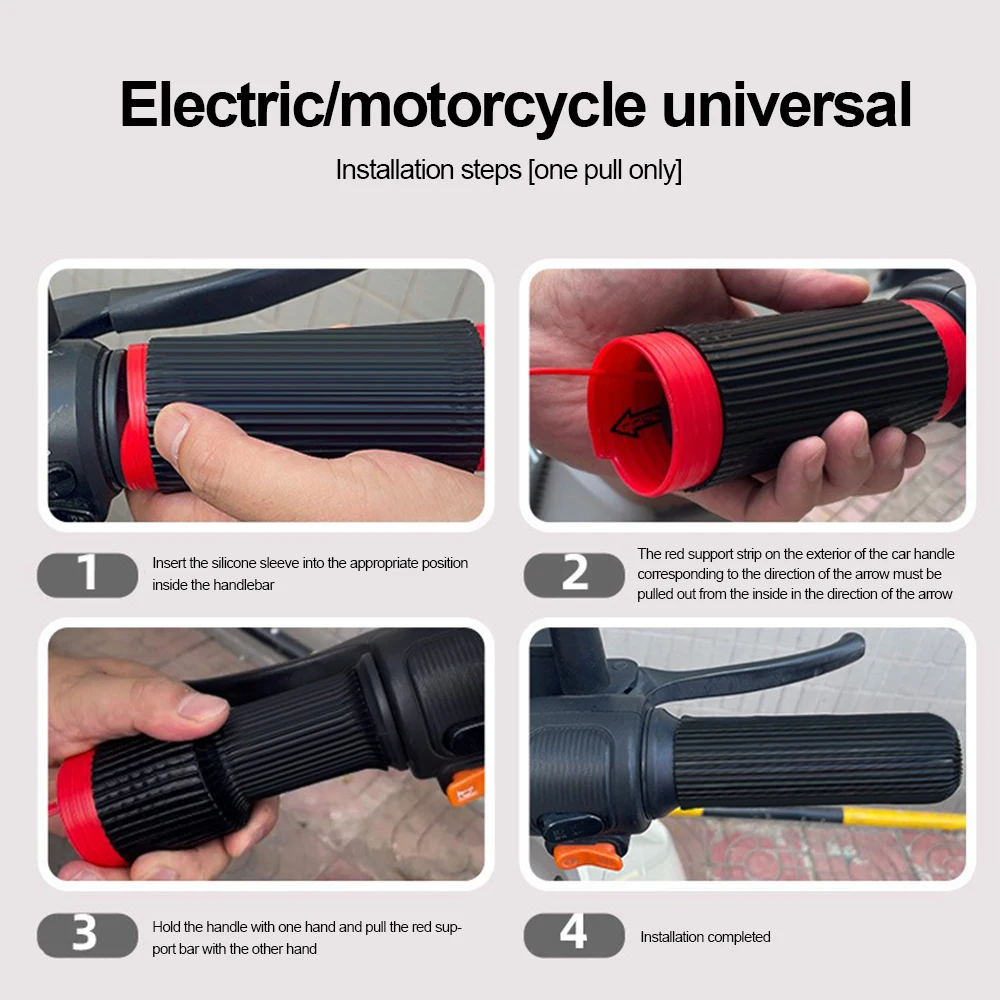 KEBIDUMEI 2 Stück Silikon-Motorradgriffabdeckungen, rutschfeste – Bild 4