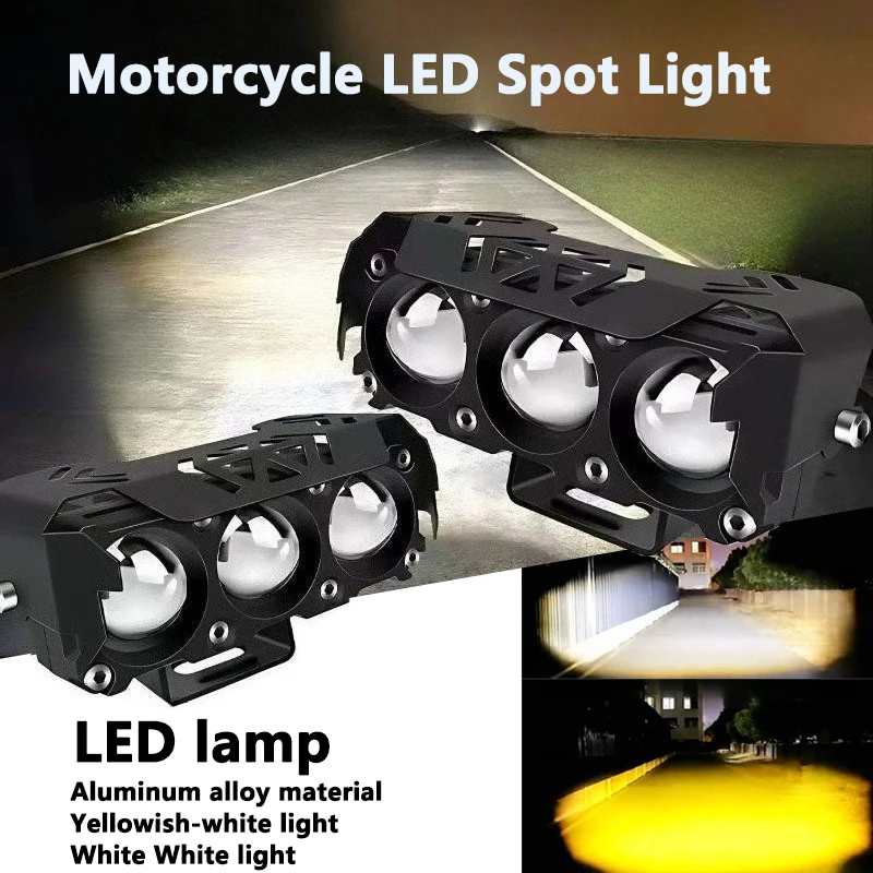 Motorrad LED Spot Licht Dual Farbe Hallo/Abblendlicht Nebel Lampen für Auto Lkw SUV UTV 12V 24VMini objektiv