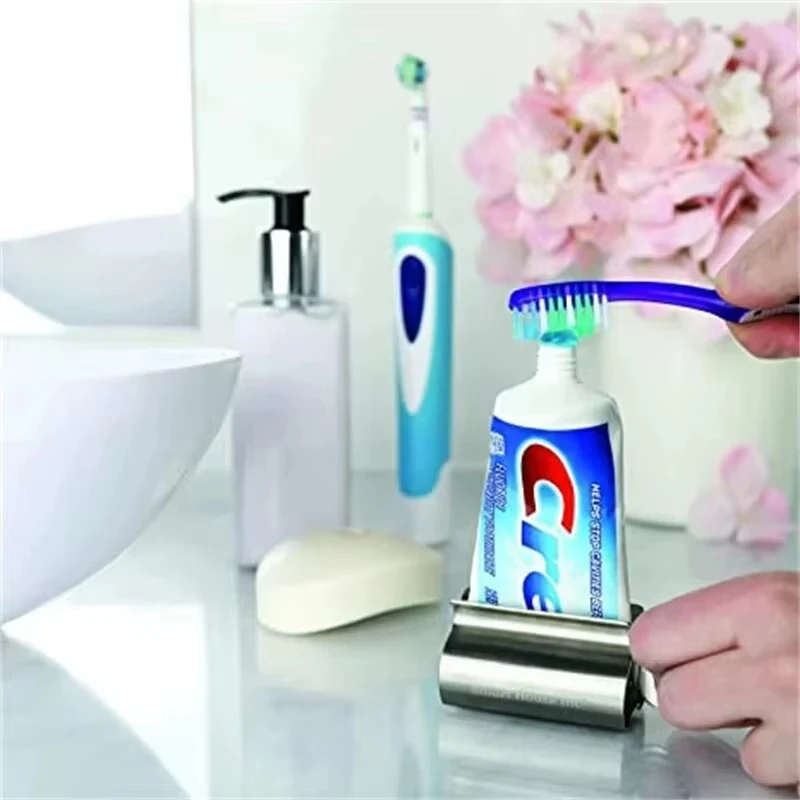 Edelstahl-Wringer-Roller, drehbarer Spender für Salben, Kosmetik, Badezimmerzubehör, Zahnpasta-Quetscher