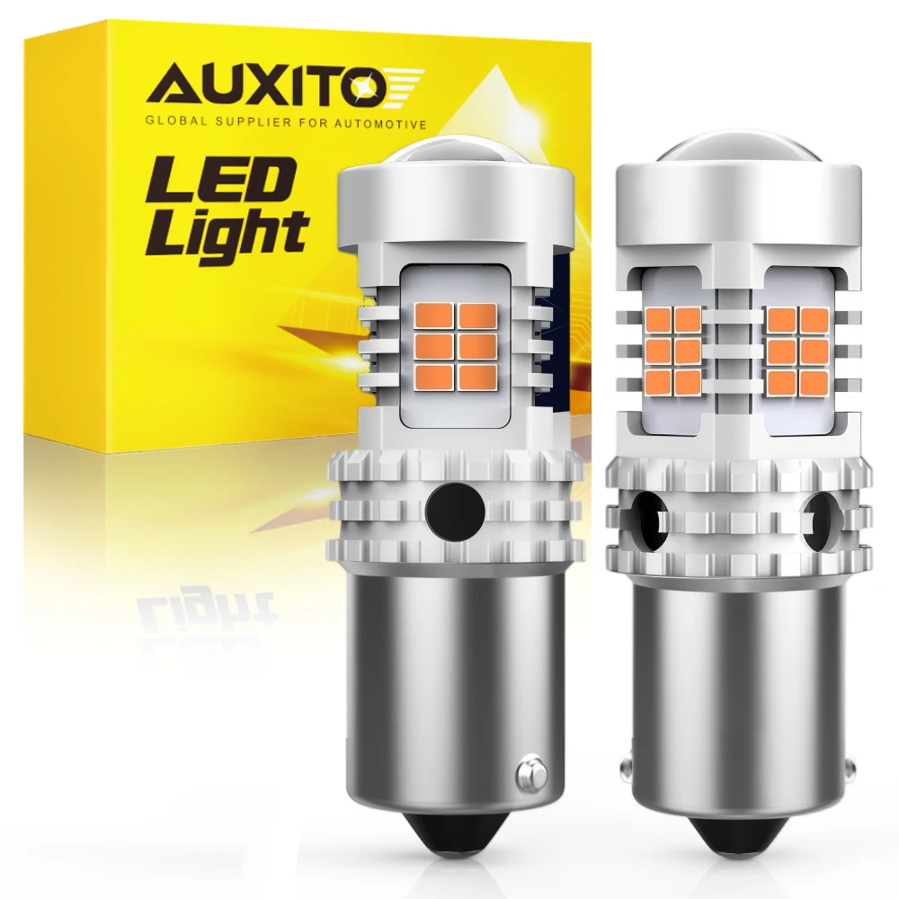 AUXITO 2 Stück BA15S P21W LED Kein Hyper-Flash Gelb 1156 BAU15S PY21W LED-Birnen Auto-Blinker Canbus