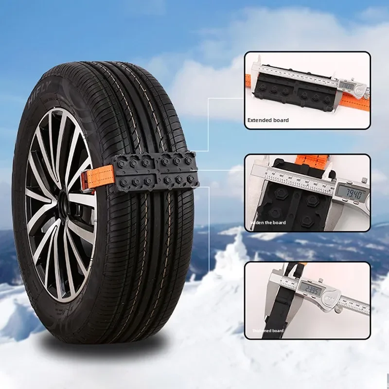 Reifen-Traktionsblöcke, Auto-Schneeketten, Riemen, Notfall-Anti-Rutsch-Ketten für Schnee, Sand, Schlamm, Eis
