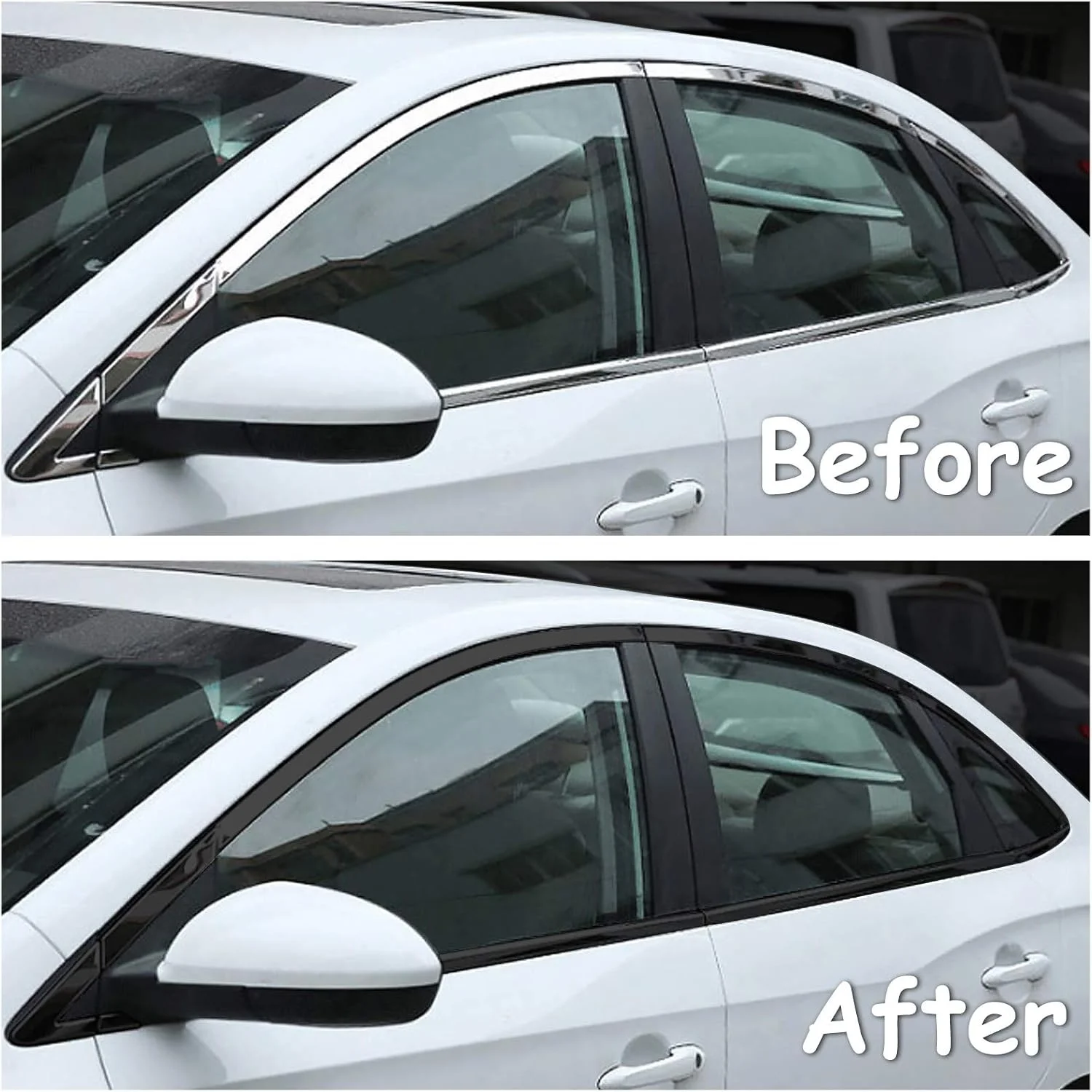 3/5/7/10 CM Glänzend Schwarz Vinyl Wrap Streifen Chrom Löschen – Bild 3