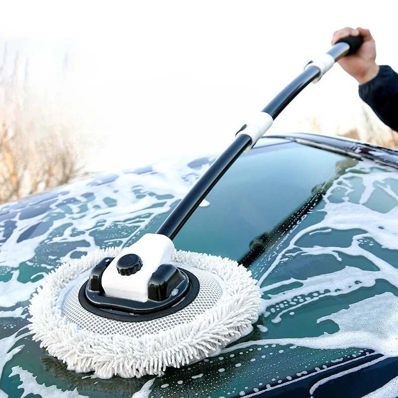 Auto Waschen Pinsel Auto Reinigung Pinsel Teleskop Langen Griff Mopp Weiches Haar Chenille Besen Universal