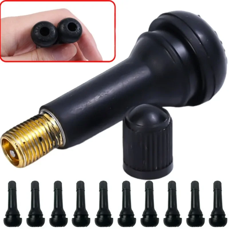 TR414 Tubeless Auto Rad Reifen Ventil Vorbauten mit Kappen Reifen Gummi Ventile mit Staub Kappen Schwarz Gummi