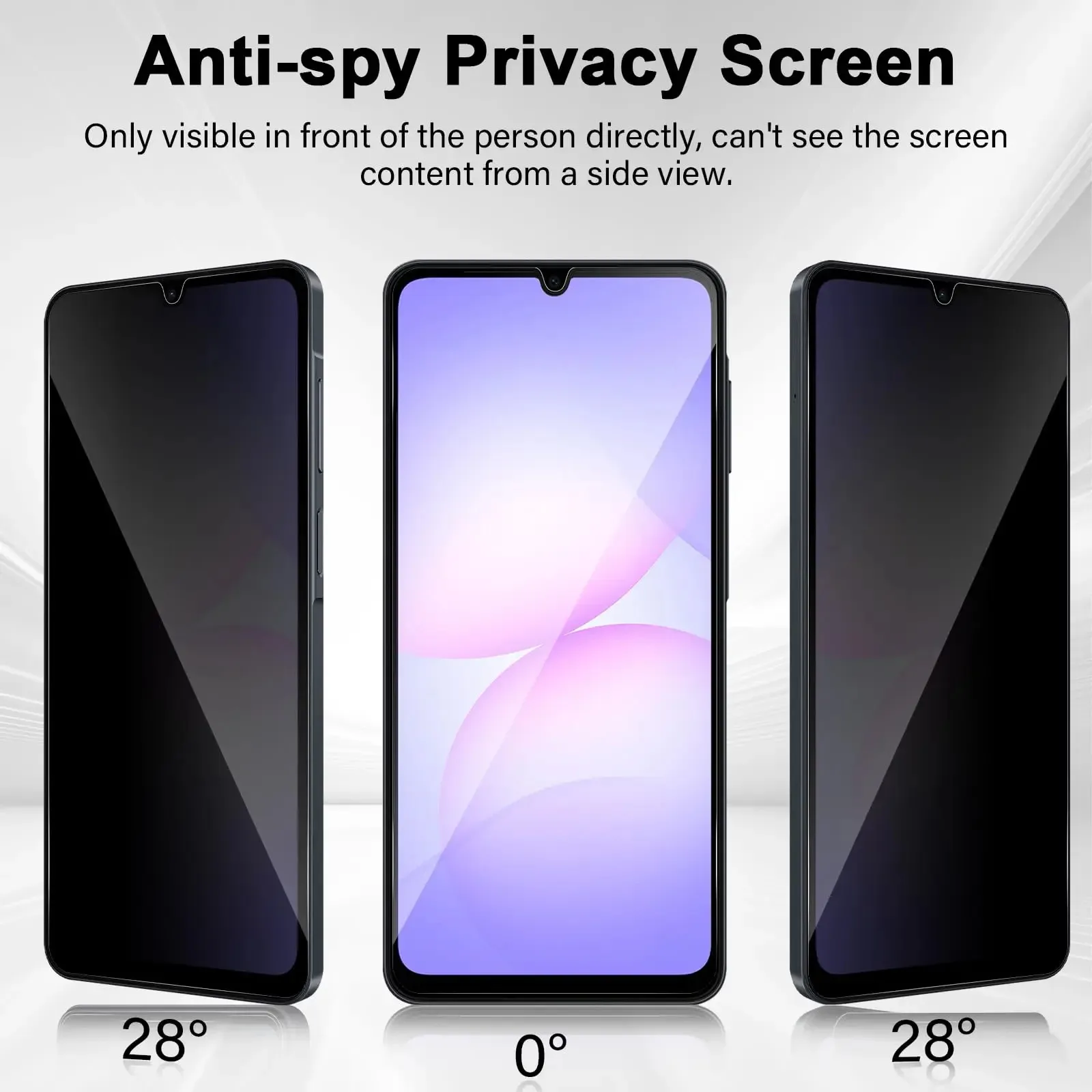 Datenschutz-Schutzglas Displayschutzfolie für Samsung Galaxy (2 Stück) – Bild 3