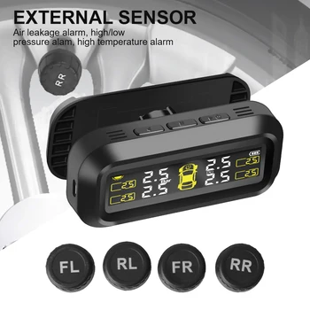 Reifendruckkontrollsystem, Auto-Reifendrucküberwachung, Reifendruckalarm mit 4 externen Sensoren