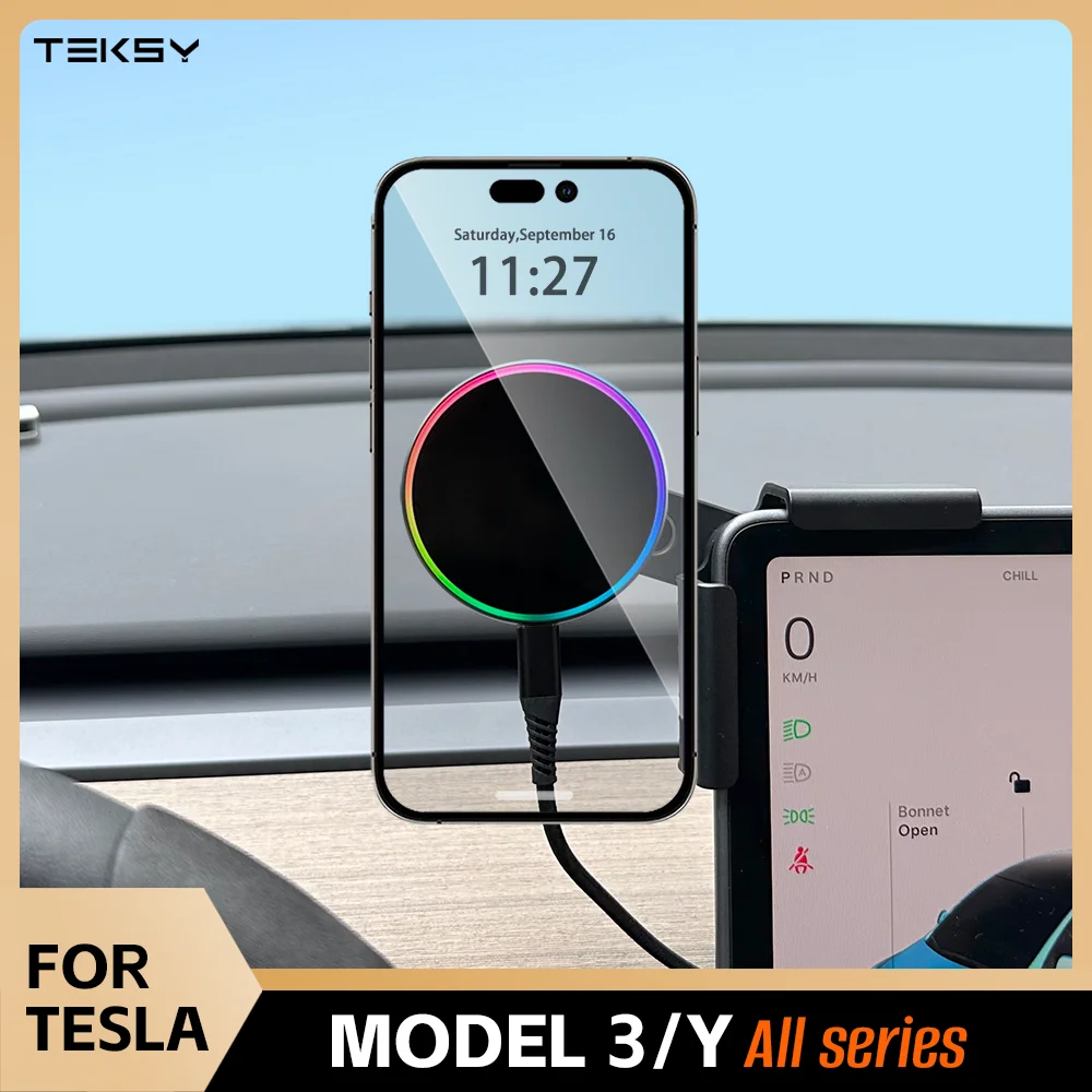 Qi2.2 Magnetische Auto-Ladehalterung 15 W / 25 W für Tesla Model 3 – Bild 2